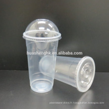 Tasses jetables en plastique claires de smoothie de la catégorie comestible 22oz / 650ml avec des couvercles